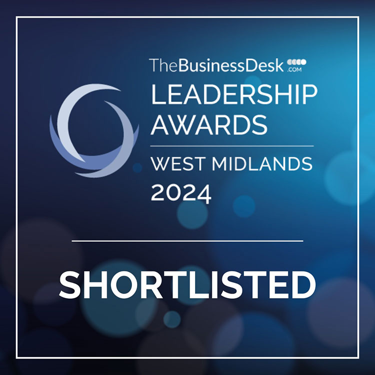 Shortlisted for TheBusinessdesk.com Leadership awards West Midlands 2024